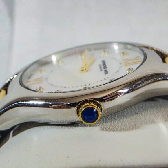 RAYMOND WEIL NOEMIA WATCH - WHITE MOTHER OF PEARL WITH DIAMONDS AND SAPPHIRE - Picture 4 of 7